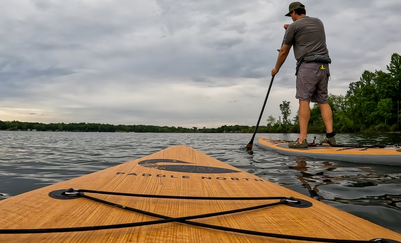 Man on stand-up paddleboard