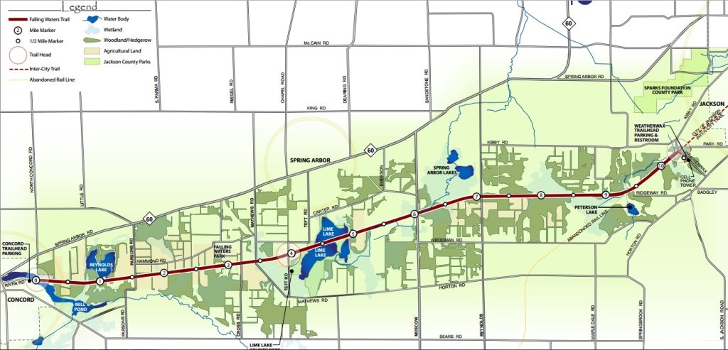 Map of Falling Waters Trail