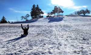 Cascades Park sledding hill in winter